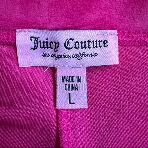 NWT‎ Juicy Couture Luxe Women Pink Velour Rhinestone Heart Track Set Size Large - Picture 10 of 15